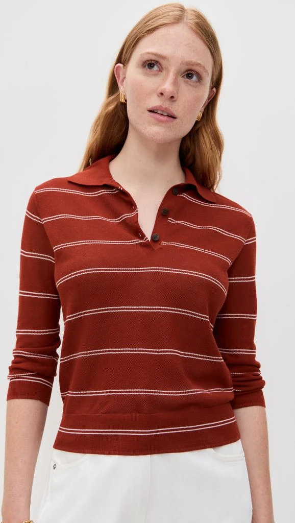 Vince Striped Pique Polo 6