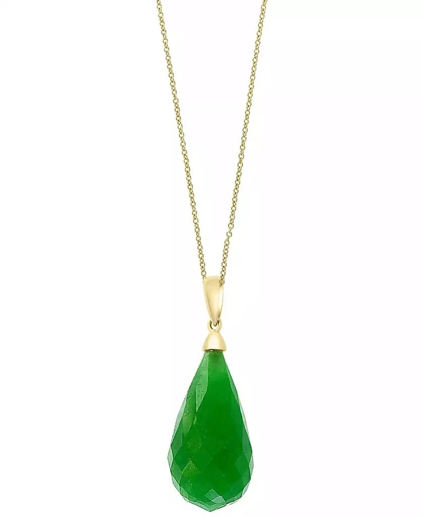 Effy EFFY® Dyed Jade Fancy-Cut Briolette 18" Pendant Necklace in 14k Gold