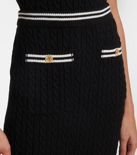 Alessandra Rich Cable-knit cotton midi skirt 4