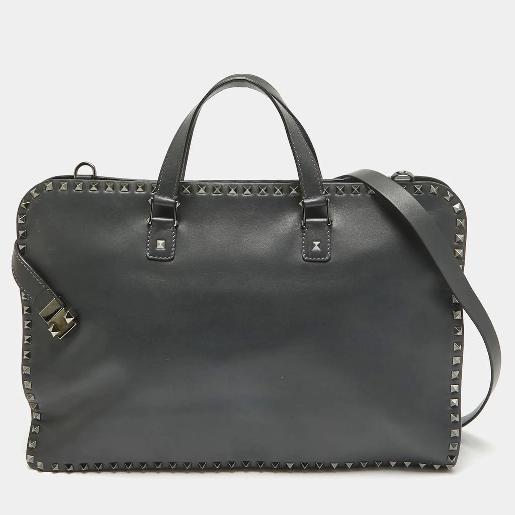 Valentino Valentino Black Leather Rockstud Briefcase Laptop Bag 1