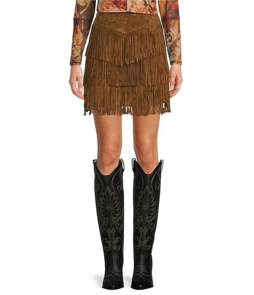 Scully Scully - Suede Fringe Short Skirt 1