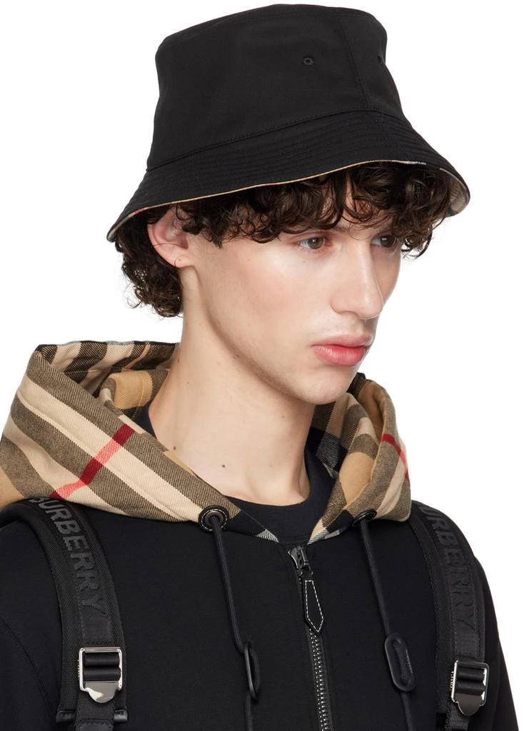 Burberry Black Check Reversible Bucket Hat 2