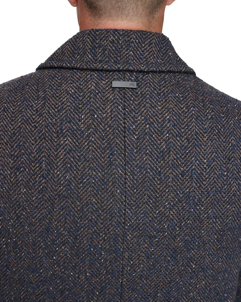 Andrew Marc Wexford Textured Herringbone Relaxed Fit Long Overcoat 8