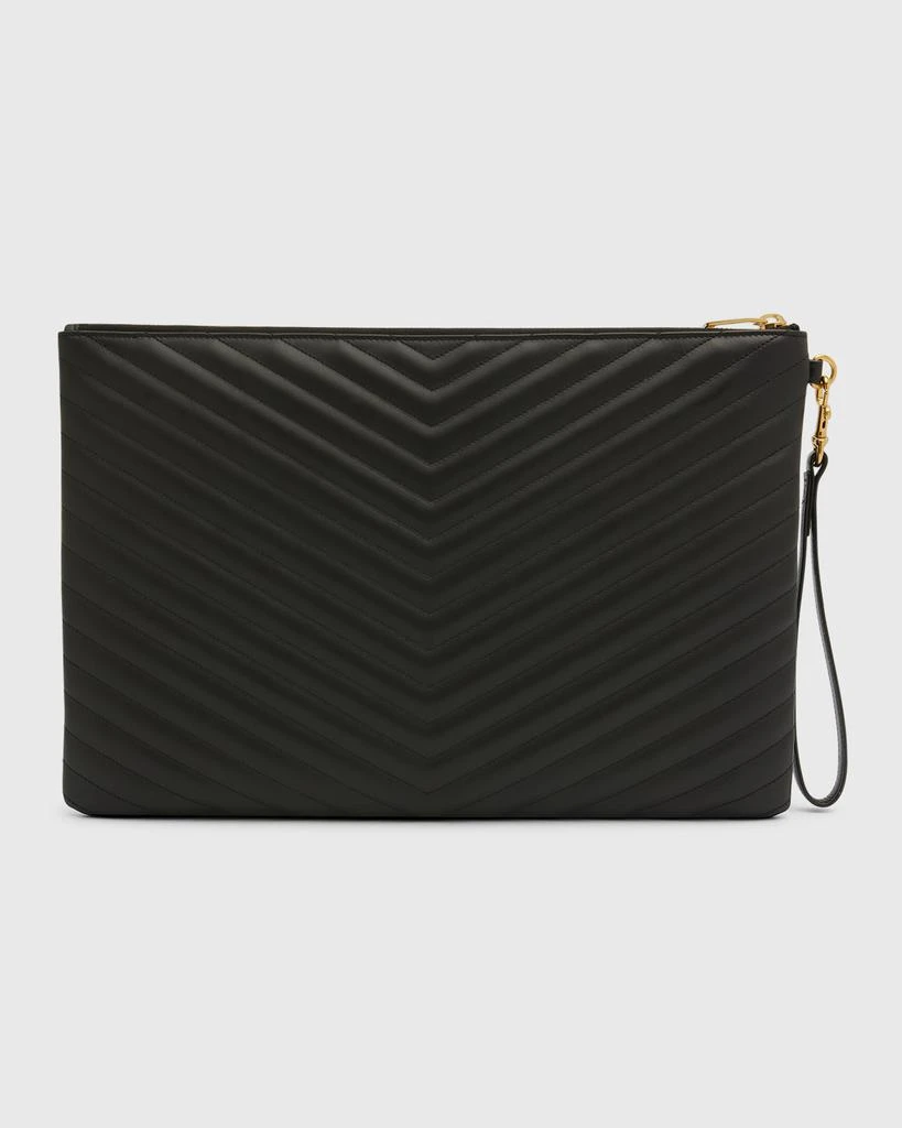 Yves Saint Laurent YSL Monogram Large Pouch in Smooth Leather 5
