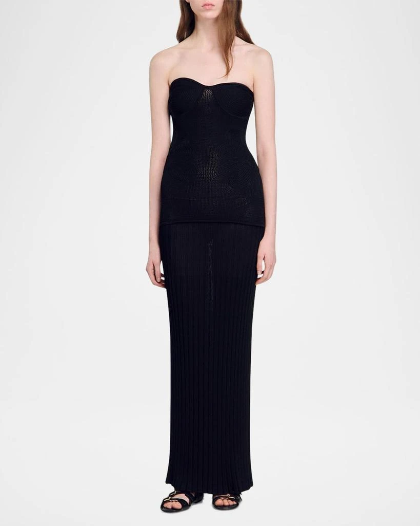 Sandro Pamela Strapless Knit Maxi Dress 2