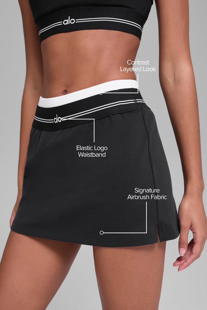 Alo Airbrush Better Together Tennis Skirt - Black/White - Dresses