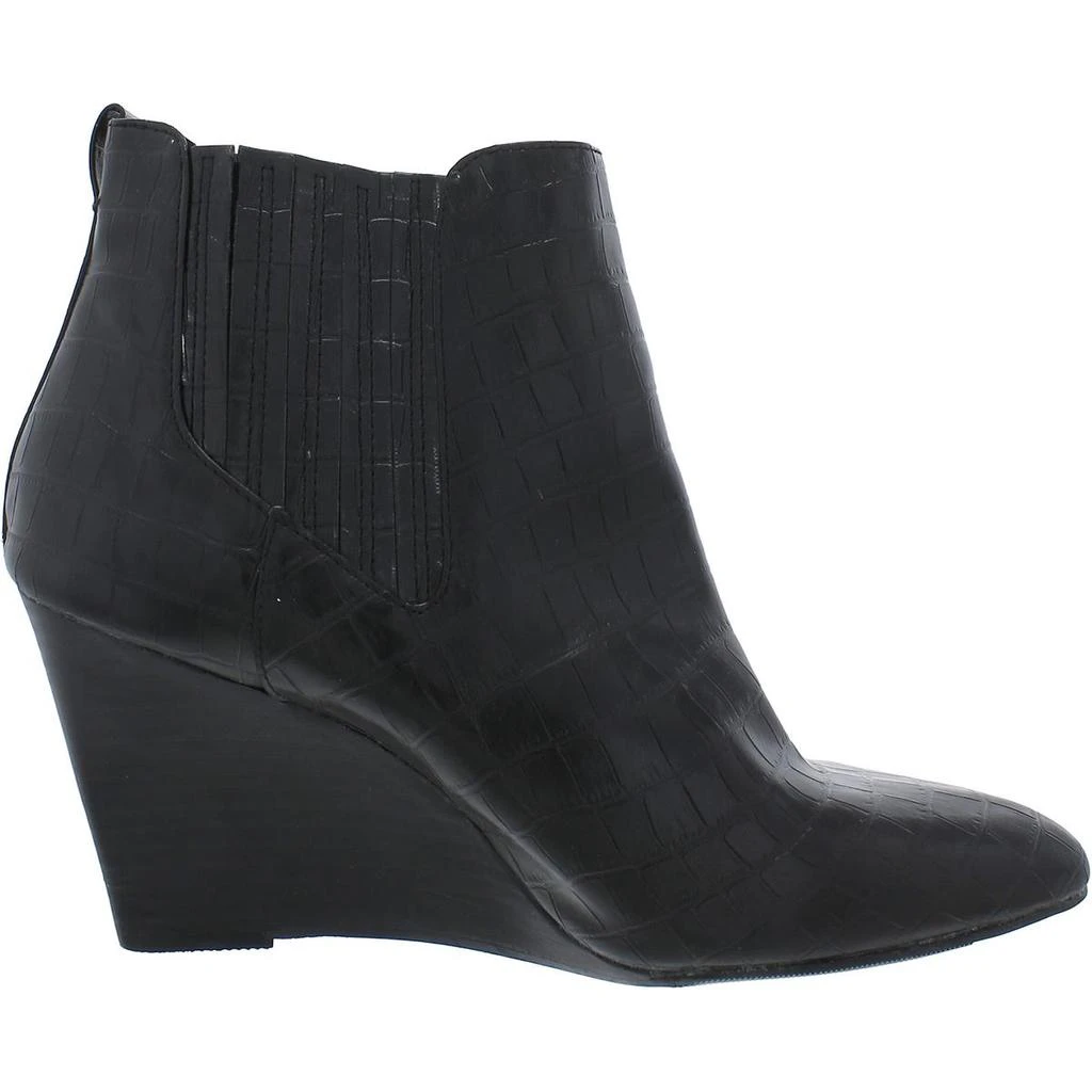 Report William Womens Snake Print Slip On Wedge Boots 2