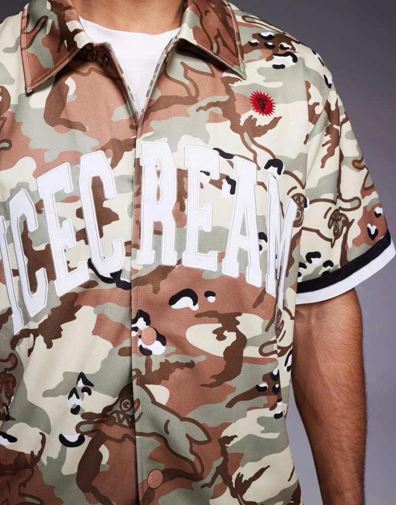 Icecream ICECREAM choc chip baseball jersey in multi camo 5