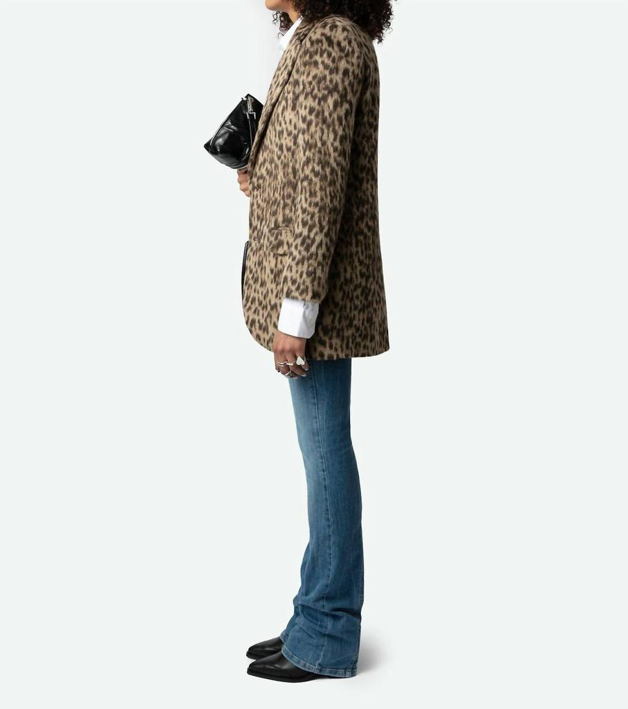Shop Zadig & Voltaire - Violet Leopard Coat on Sale at BeyondStyle