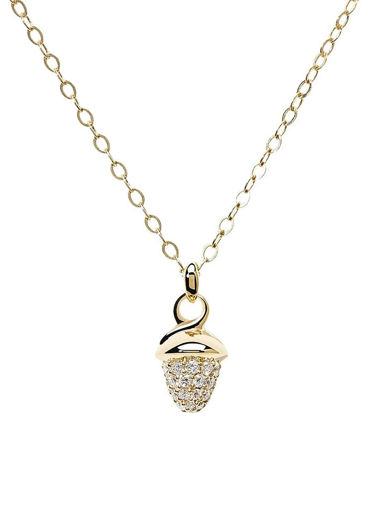 Tamara Comolli Mikado 18K Yellow Gold 
Diamond Pavé Acorn Pendant Necklace 1