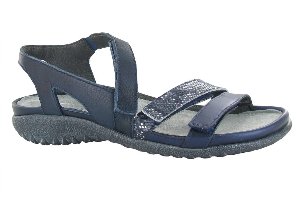 Naot Women's Whetu Sandals In Polar Sea Lthr/navy Python Lthr/soft Ink Lthr
