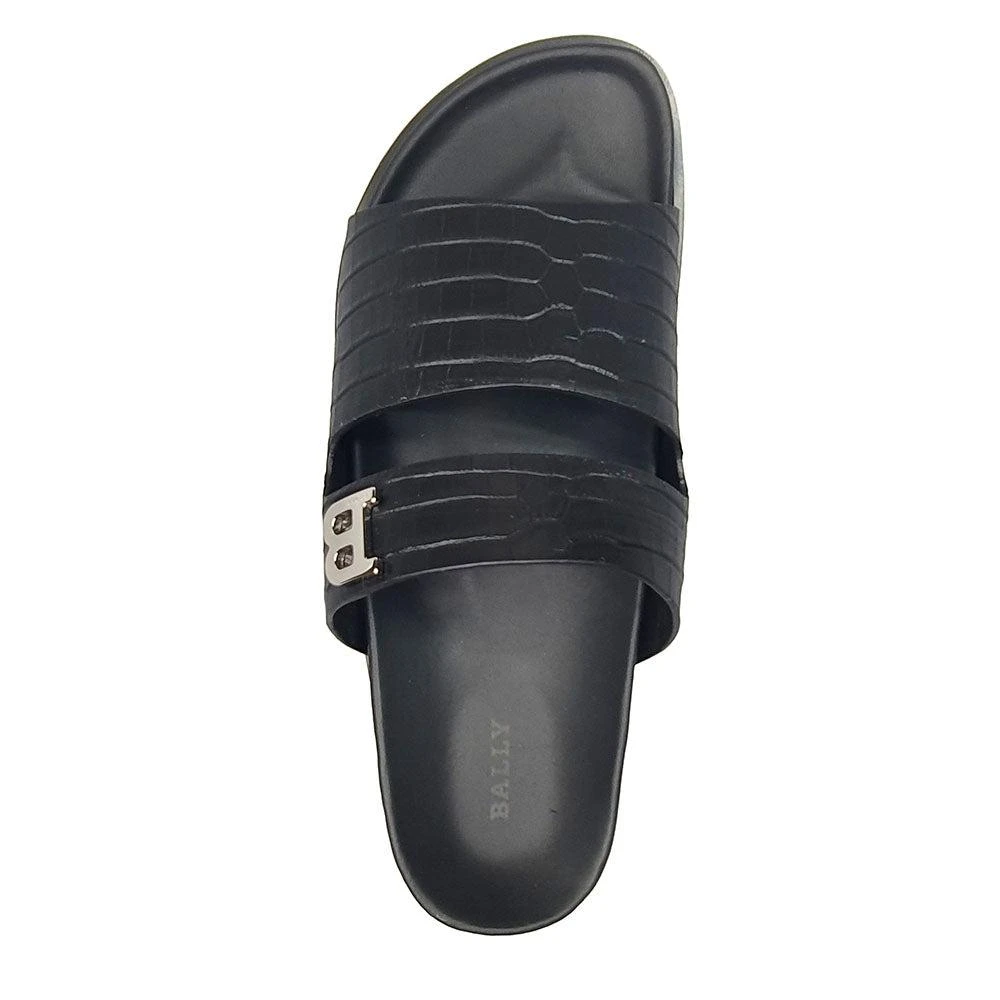 Bally Syxten 6302328 Men
s Black Embossed Calf Leather Sandals 5