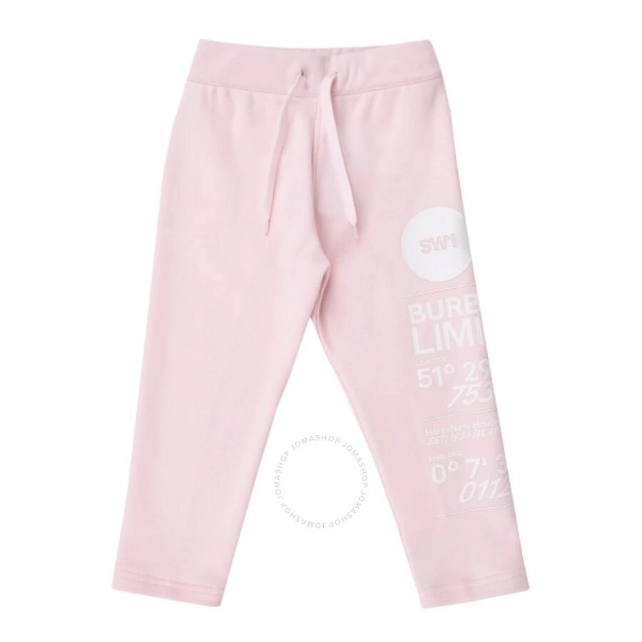 Burberry Girls Angie Alabaster Pink Montage Print Jogging Pants 1
