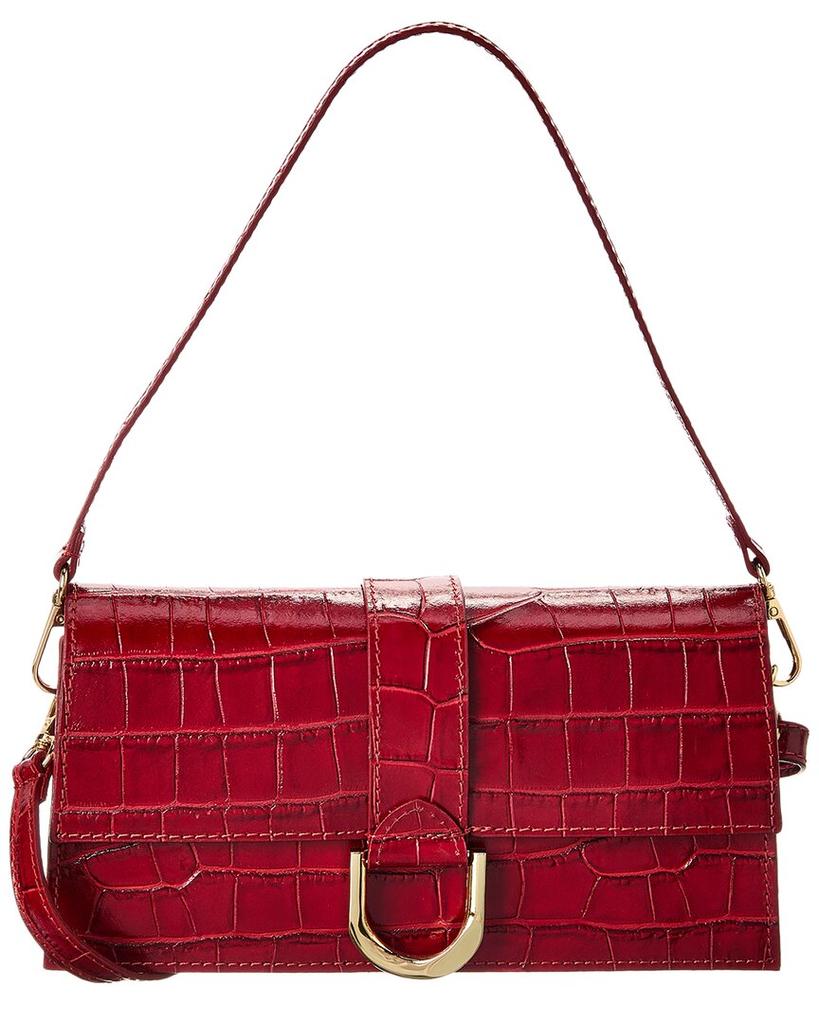 Persaman New York Milena Croc-Embossed Leather Clutch
