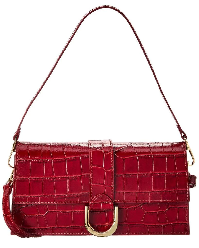 Persaman New York Milena Croc-Embossed Leather Clutch 1