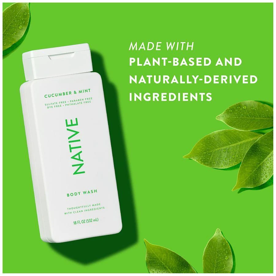 Native Body Wash, Sulfate Free, for Women and Men Cucumber & Mint 6