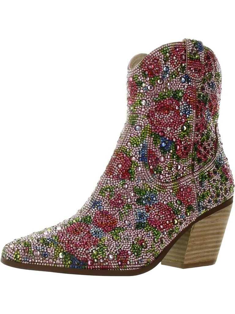 Betsey Johnson DIVAF Womens Faux Leather Block Heel Ankle Boots 1