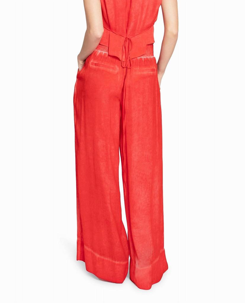 Nicole Miller Garment Dyed Silk Wide Leg Pant