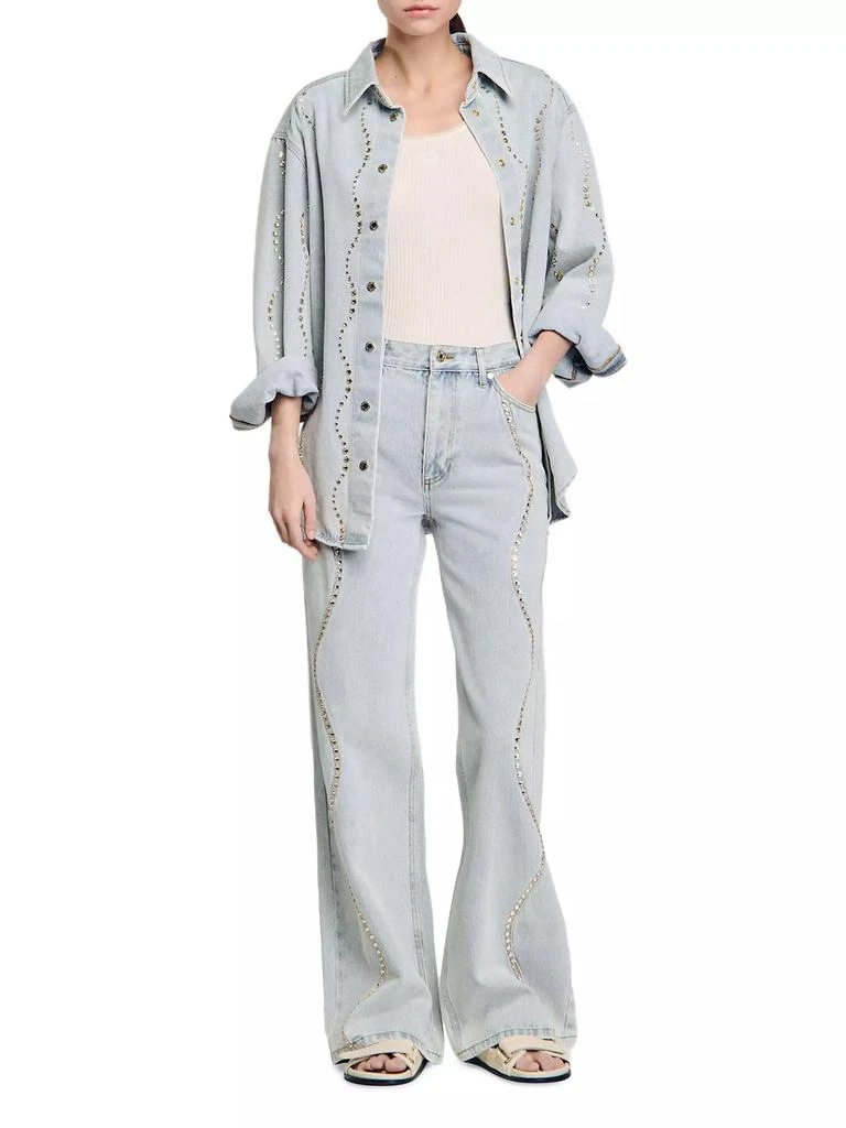 Sandro Jeans with Rhinestone Stripes 6