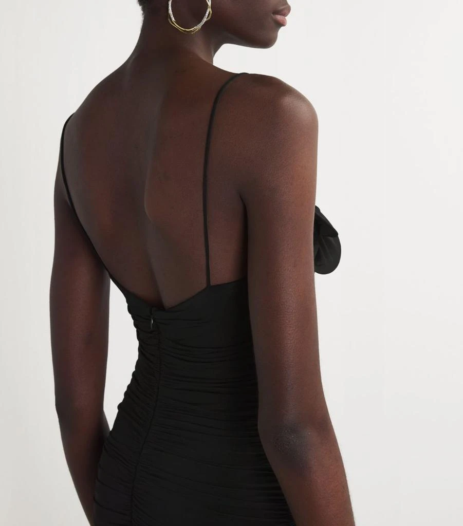 Magda Butrym Ruched Rose Midi Dress 4