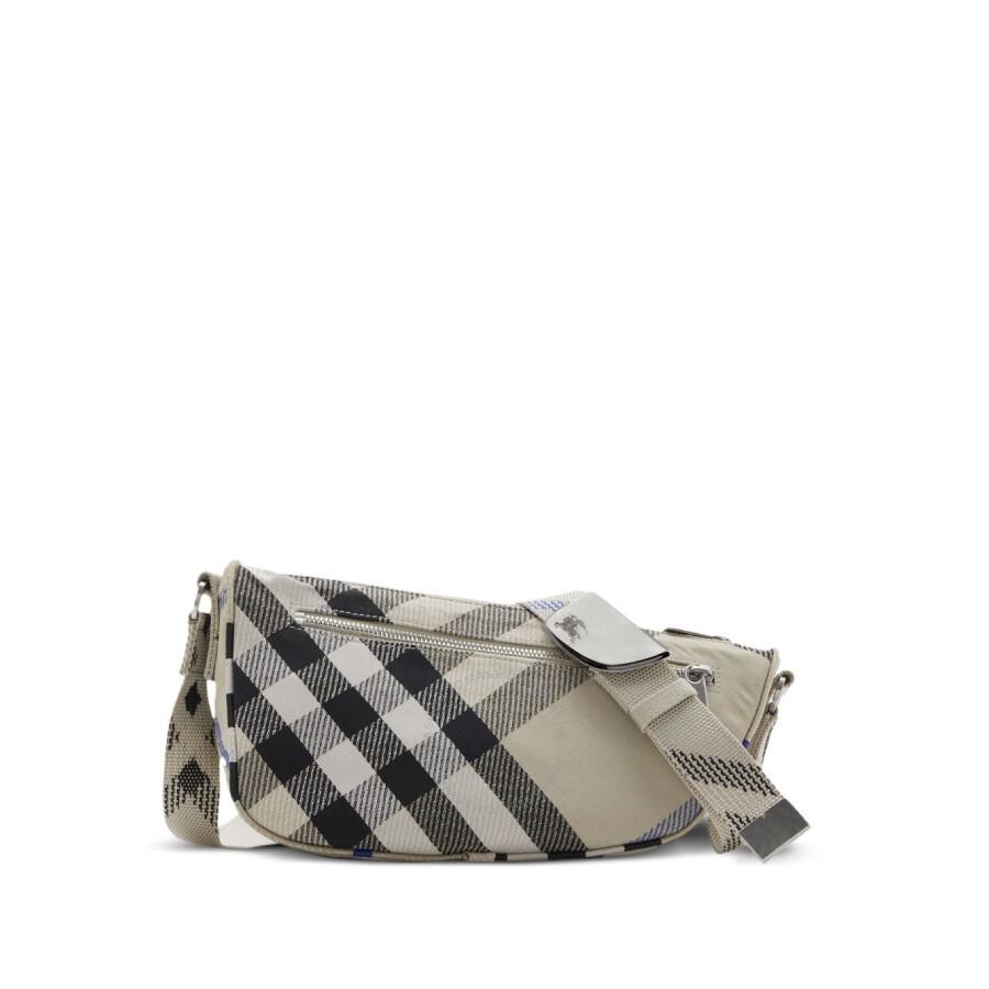 Burberry Small Shield Checked Pattern Messenger Bag
