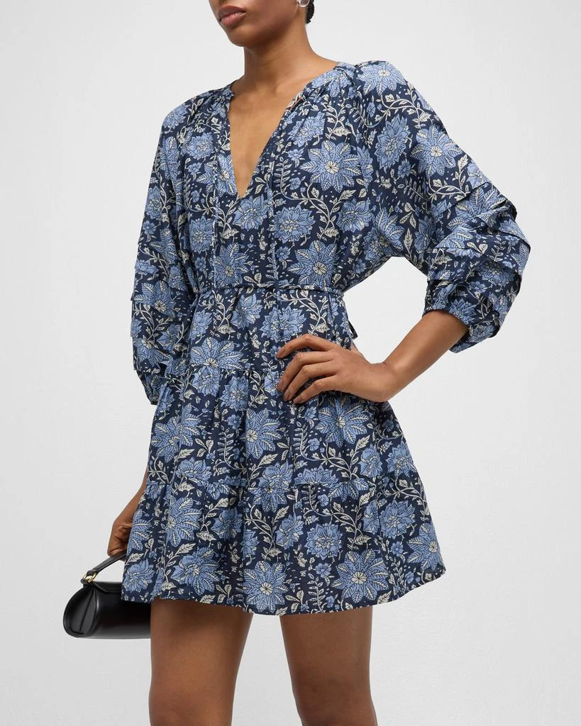 Apiece Apart Alessa Floral-Print Blouson-Sleeve Mini Dress 3