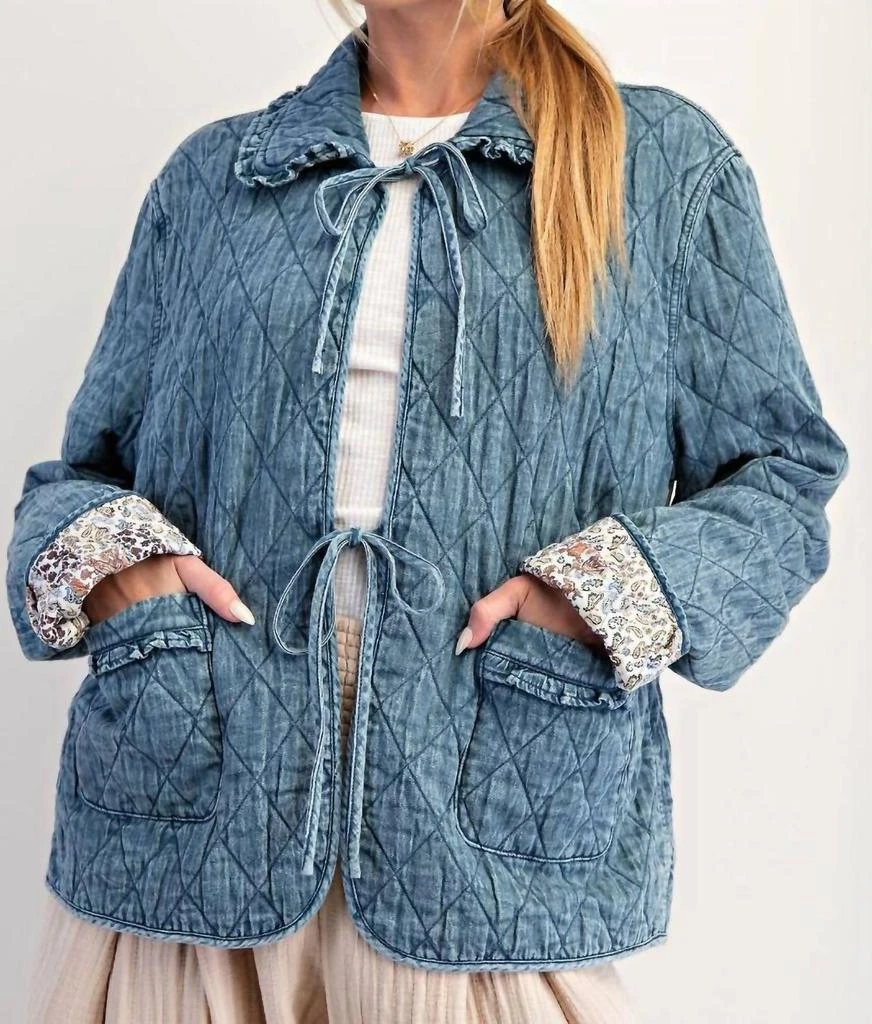 Easel Easel - Bow Front Quilted Jacket 3