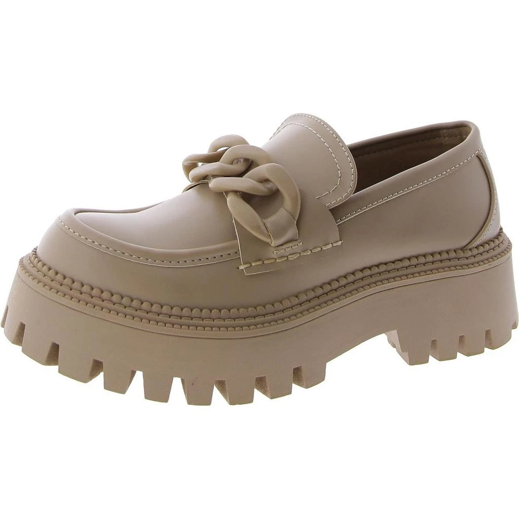 Steve Madden Bianca Womens Faux Leather Block Heel Loafers 5