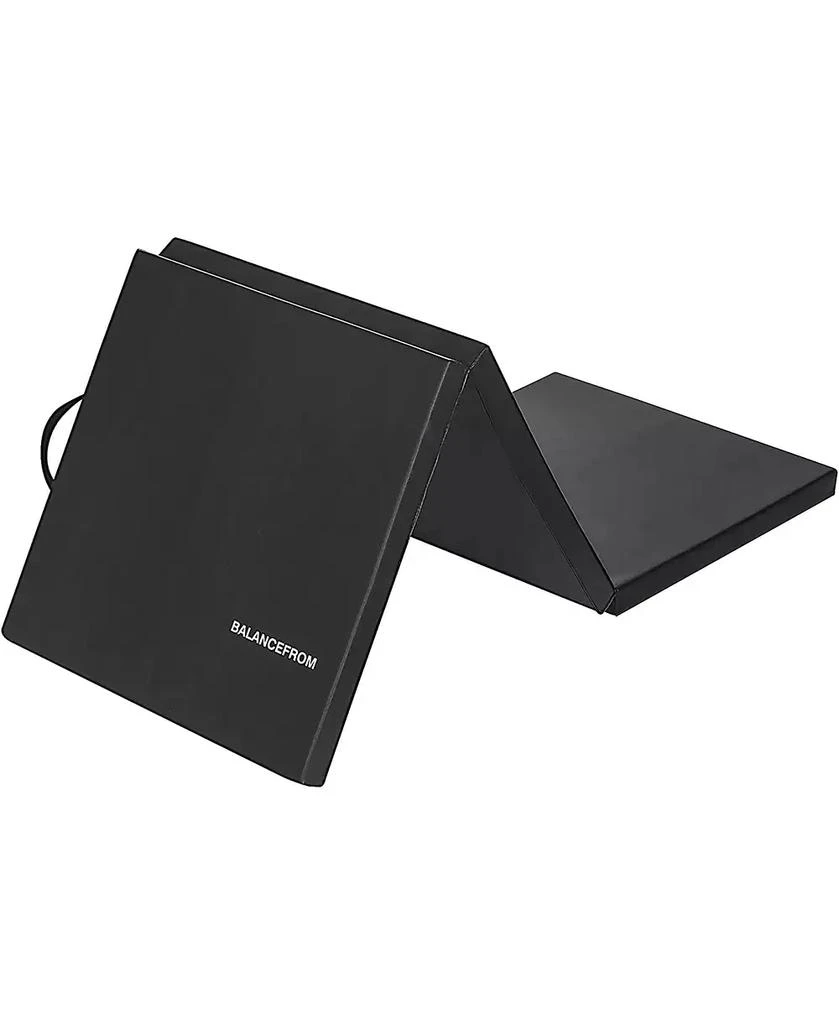 BalanceFrom Fitness GoGym 6x2ft Folding 3 Panel Exercise Mat with Handles, Black 1
