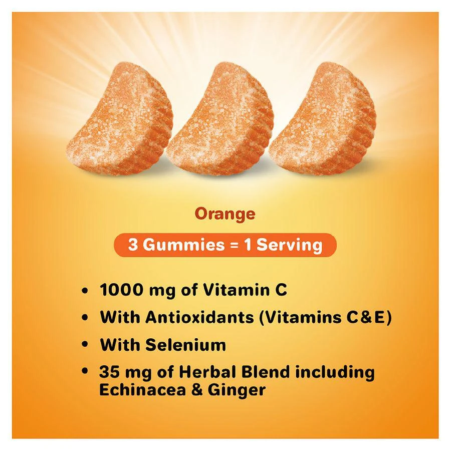 Airborne Vitamin C, E, Zinc, Minerals & Herbs Immune Support Supplement Gummies Orange 7