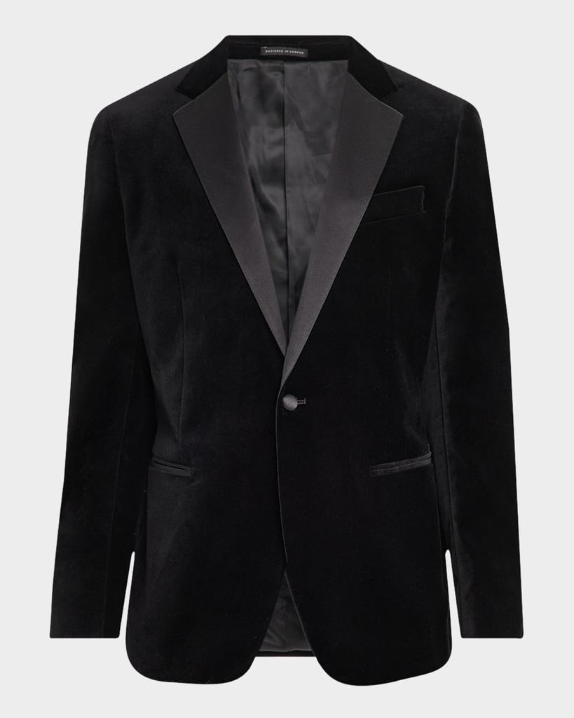 REISS Men's Ace Velvet Satin-Trim Blazer