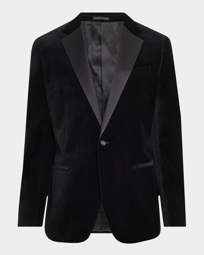 Reiss Men's Ace Velvet Satin-Trim Blazer 1