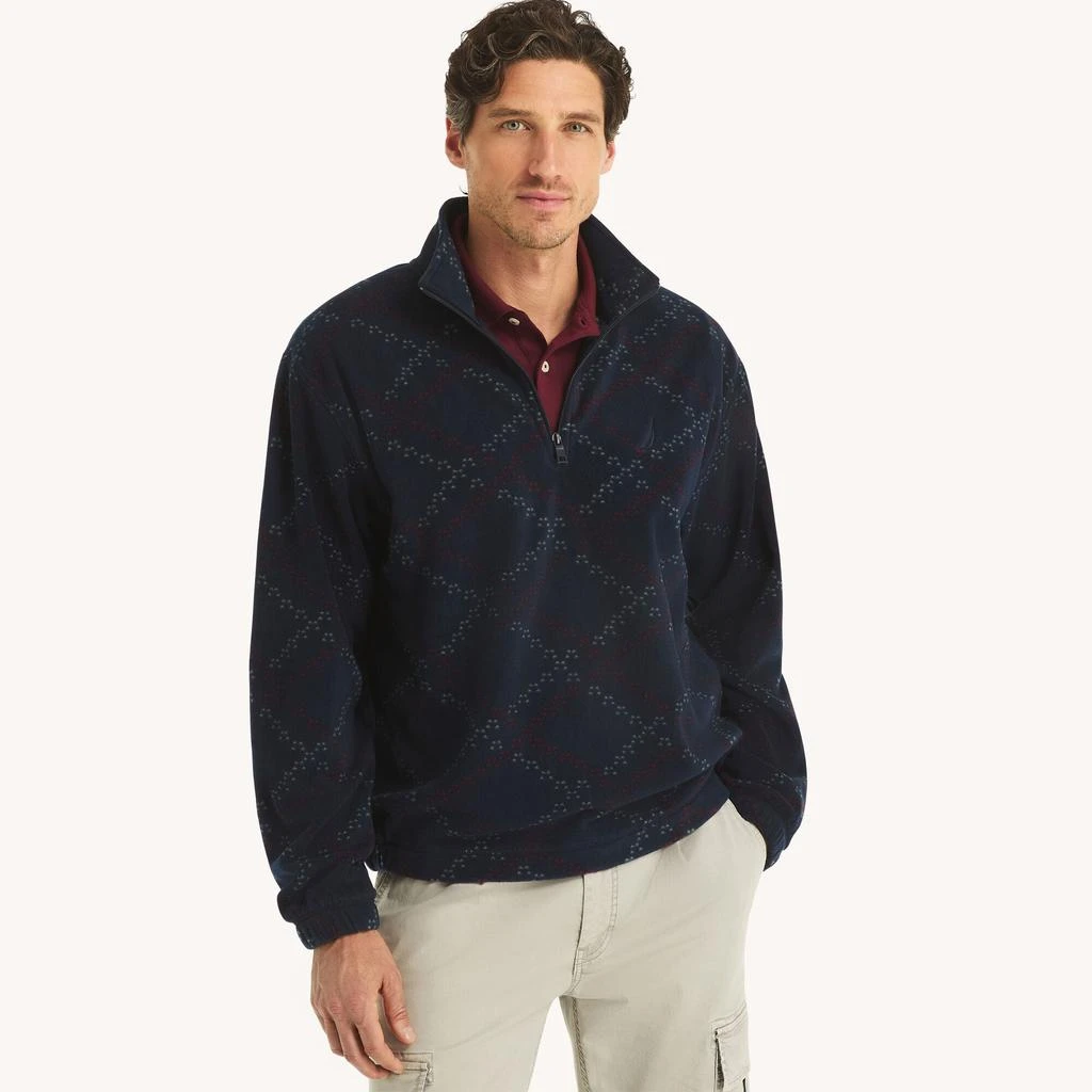 Nautica Mens Printed Nautex Fleece Half-Zip Pullover 2