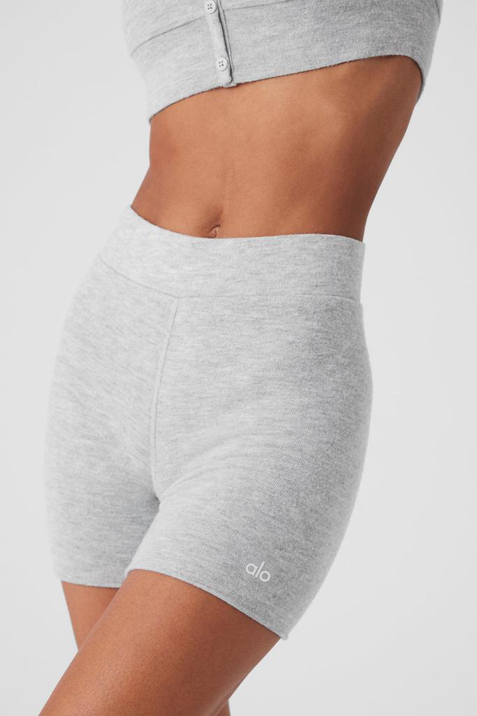 Alo Alolux High-Waist Me Time Short - Athletic Heather Grey