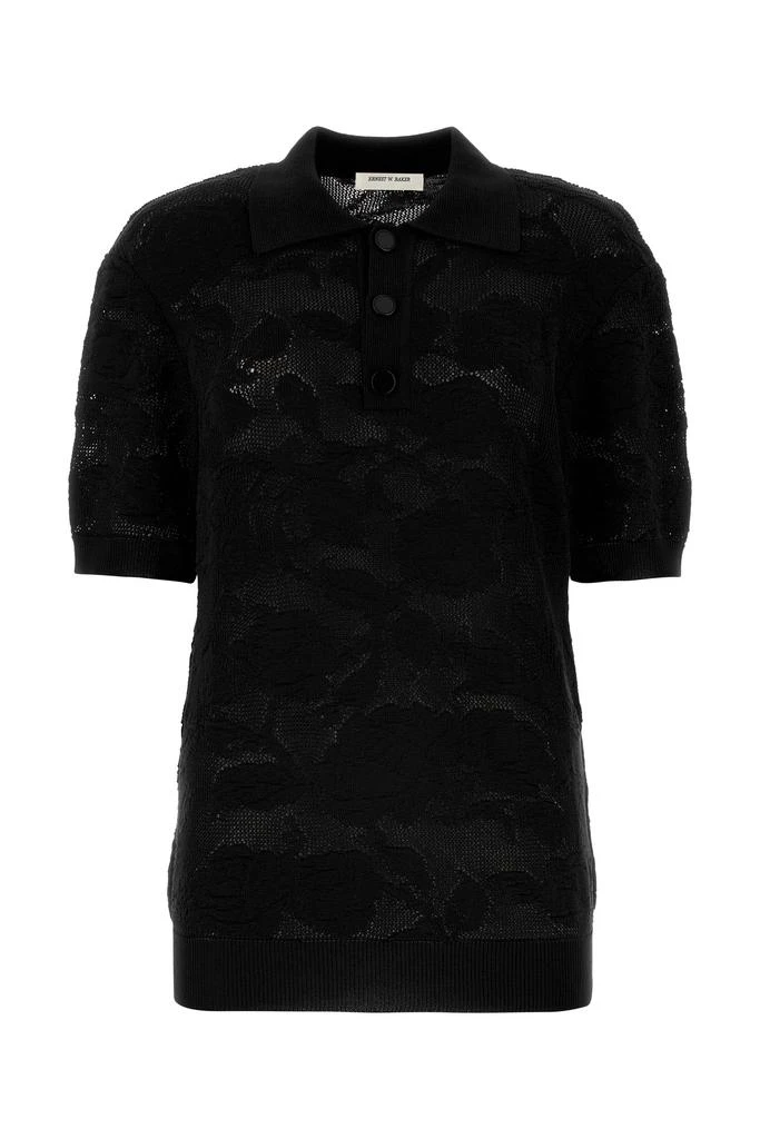 ERNEST W.BAKER Black cotton polo shirt
