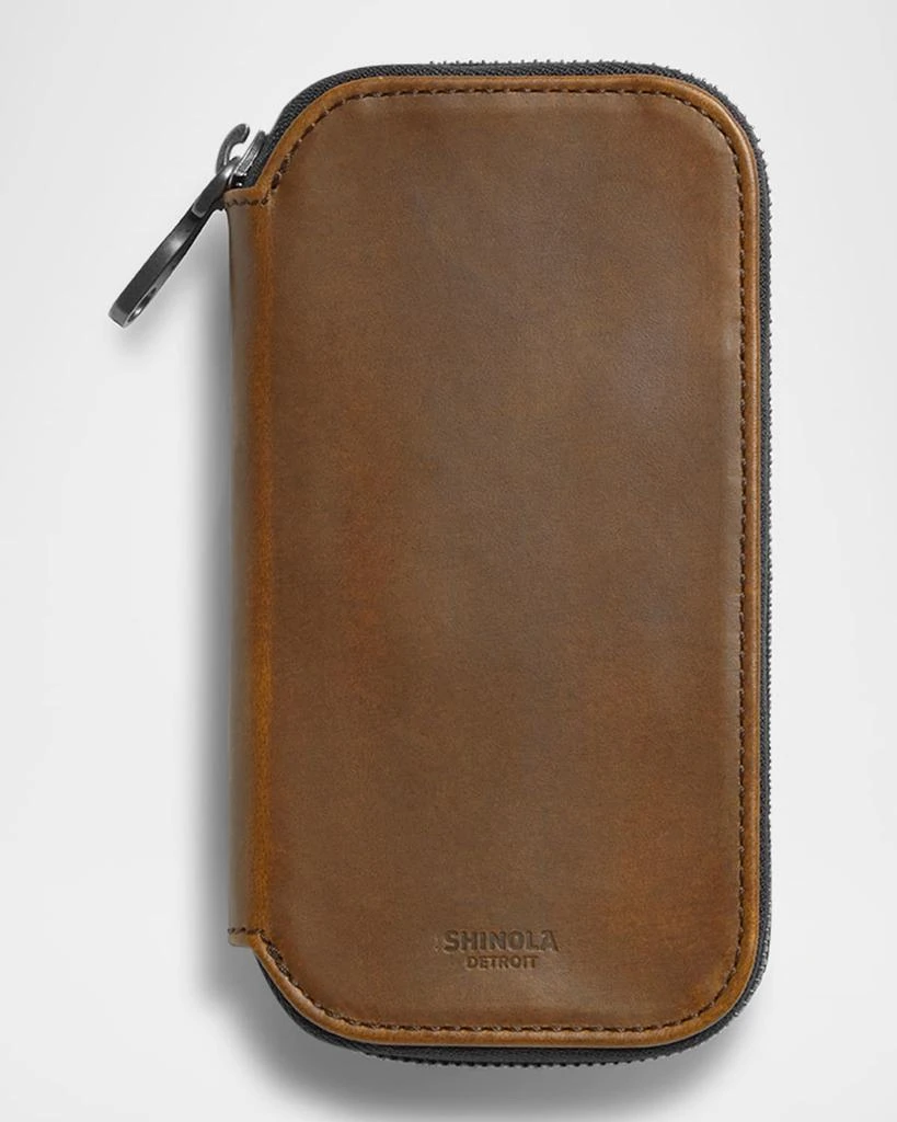 Shinola Men's Navigator Leather Travel Watch Case 1