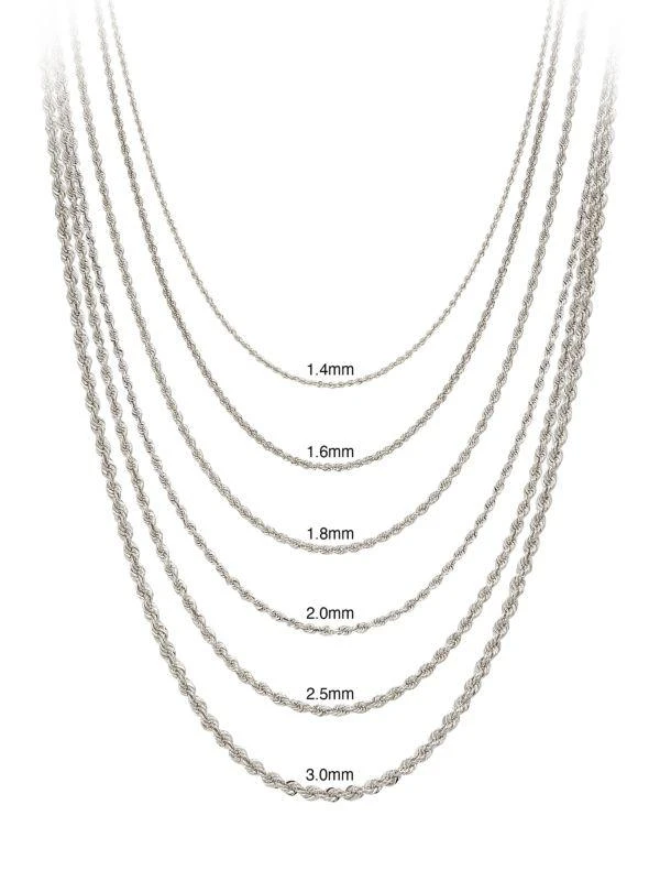 Saks Fifth Avenue Build Your Own Collection 14K White Gold Rope Chain Necklace 3
