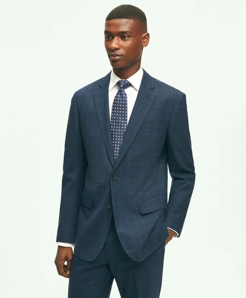 Brooks Brothers Brooks Brothers Explorer Collection Slim Fit Wool Checked Suit Jacket 1