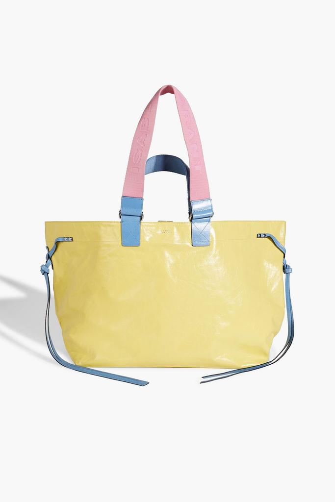 ショルダーバッグ・ポシェット Isabel Marant Warden Tote Bag Yellow PP0020FAA1X17M10YW PP00 Isabel Marant Wardy color-block crinkled patent-leather tote