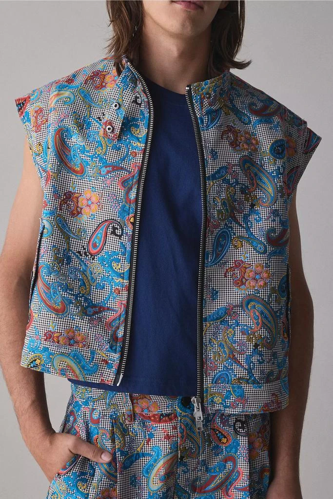 FRIED RICE FRIED RICE Paisley Jacquard Zip-Off Sleeve Jacket 6