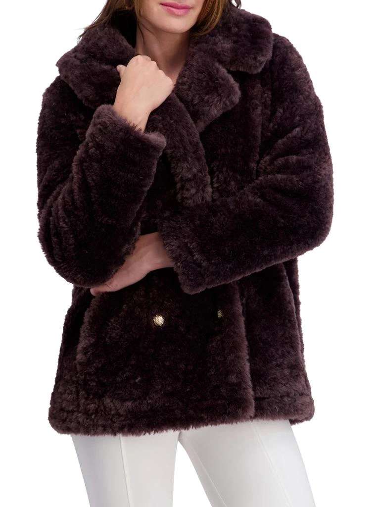 Kensie Double Breasted Faux-Fur Peacoat 4