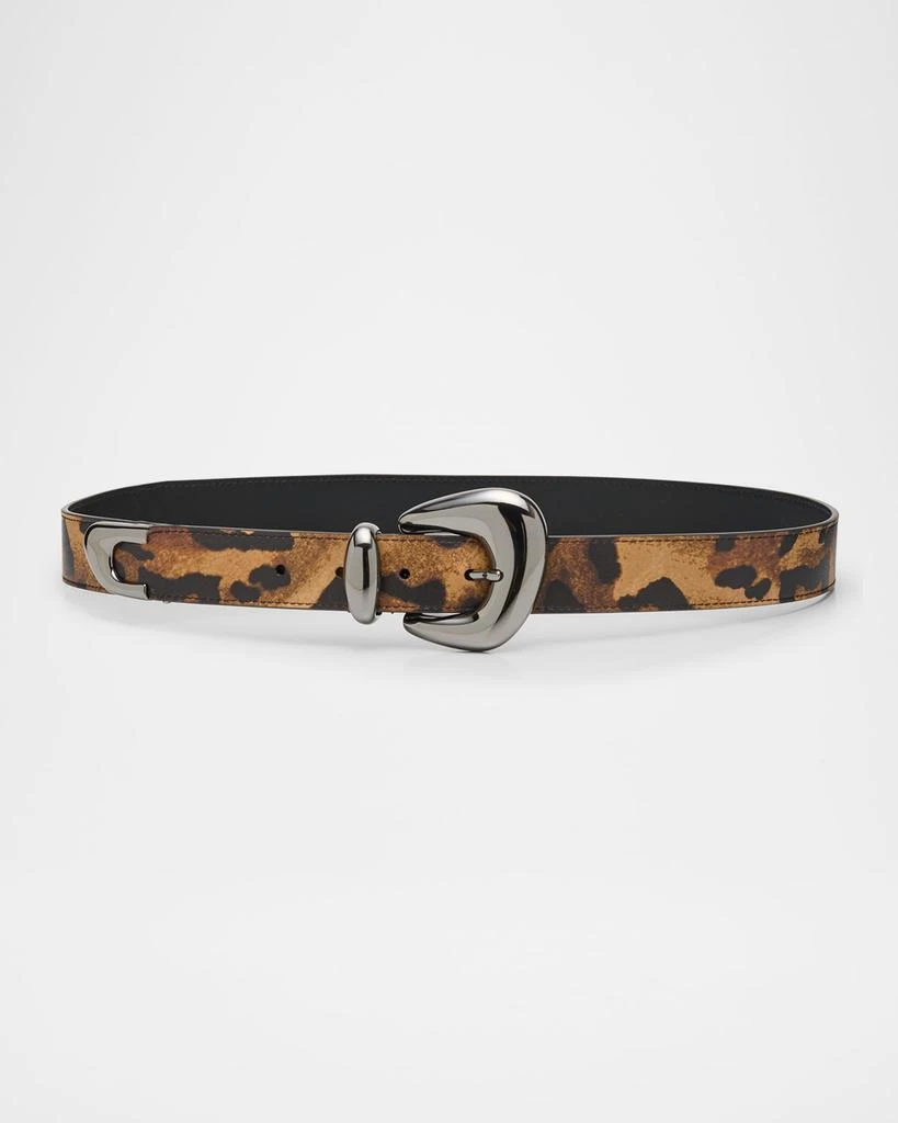 CHRISTIAN LOUBOUTIN ANTHRACITE EMBOSSED LEATHER GIDDY BELT Christian Louboutin Giddy Belt in Embossed Leather - Belts  main image 2