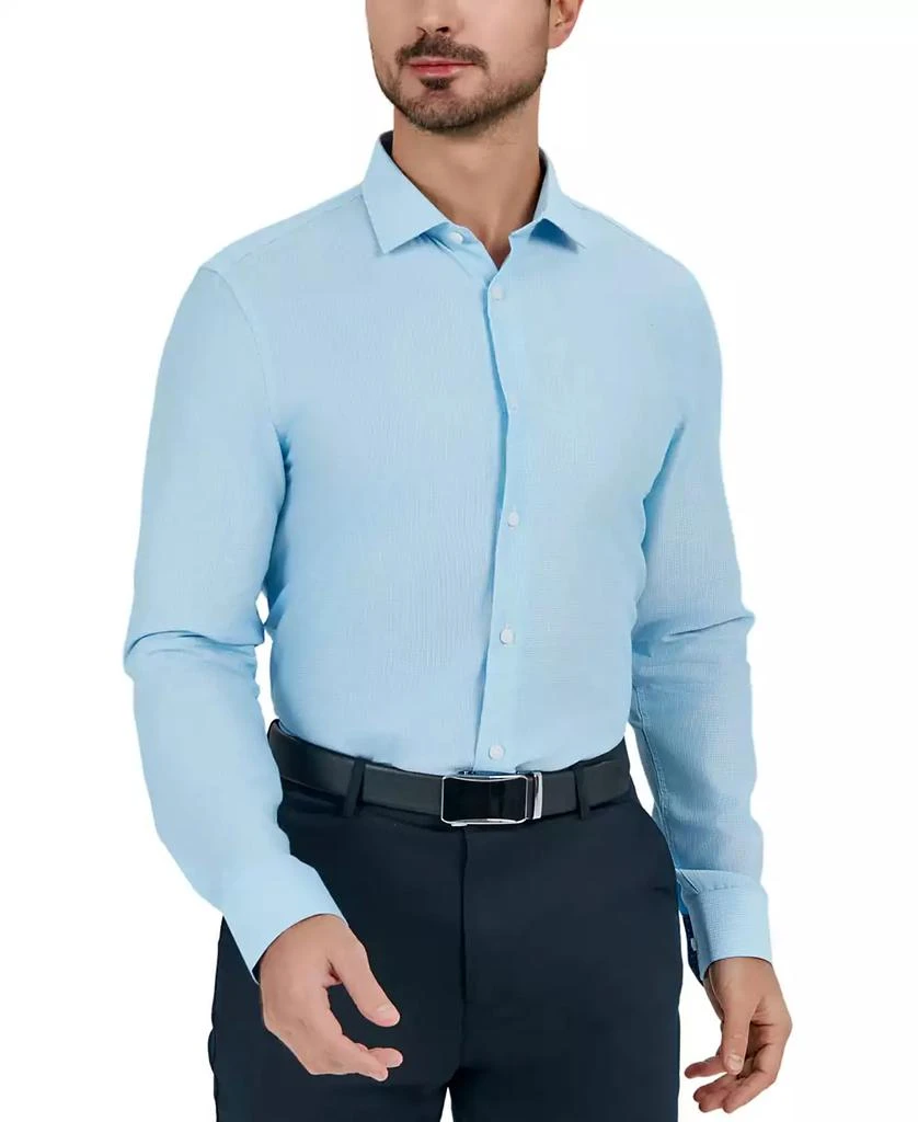 Tallia Men's Slim Flit Dobby Micro-Grid Button-Front Dress Shirt 6