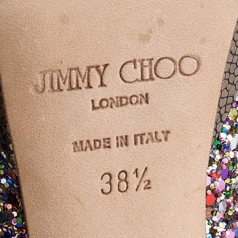 Jimmy Choo Jimmy Choo Multicolor Glitter Vibe Peep Toe Platform Pumps Size 38.5 8