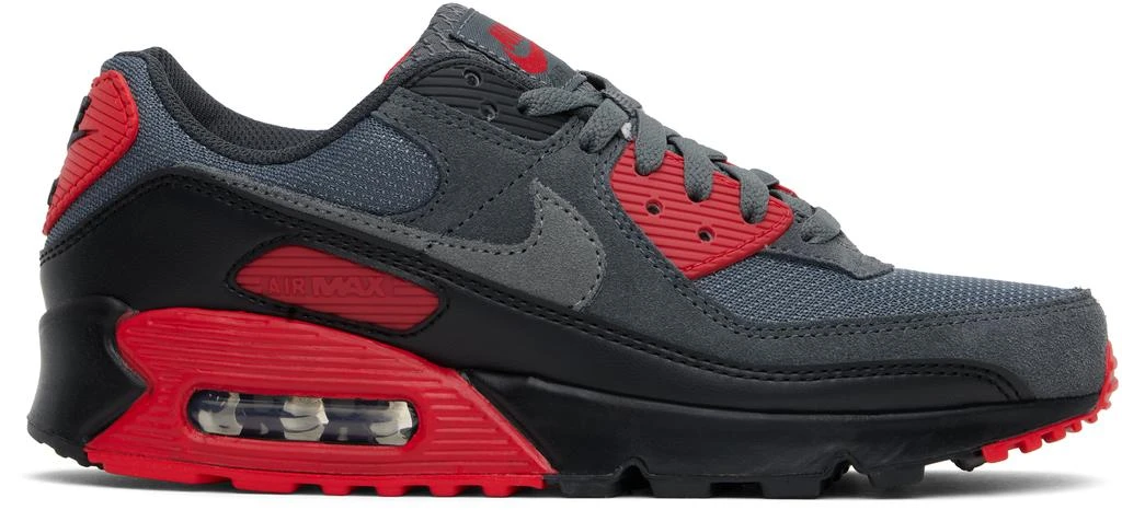 NIKE Gray & Red Air Max 90 Sneakers 1