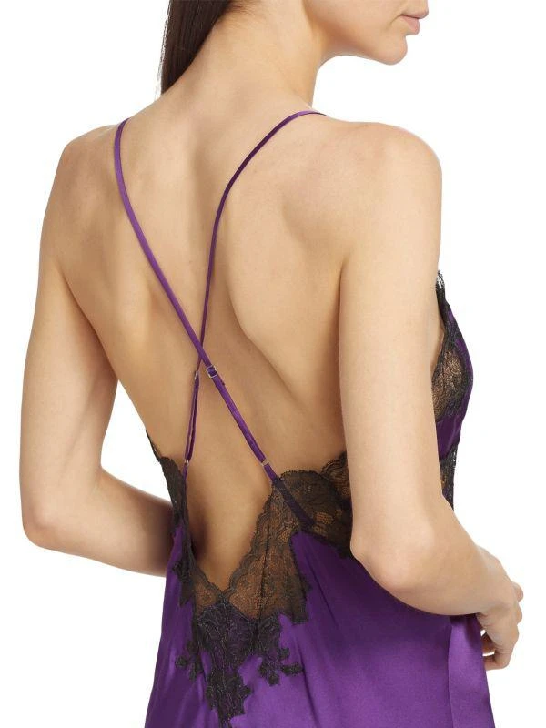 Josie Lolita Silk Lace Midi Slip Dress 3