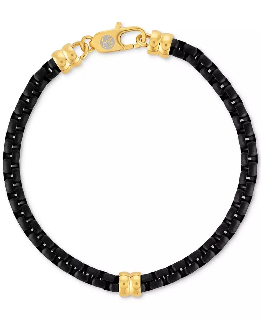 Esquire Men's Jewelry Box Link Chain Bracelet in Black & Gold-Tone Ion Plated Stainless Steel, Exclusively at Macy's 3