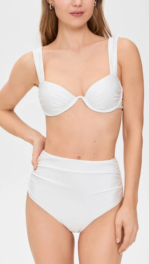 SIMKHAI Teya High Waisted Ruched Bikini Bottoms 3