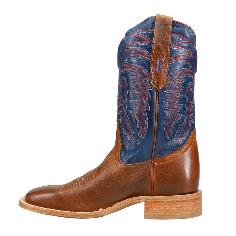 R. Watson Boots Cowhide Embroidered Wide Square Toe Cowboy Boots 3