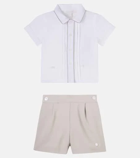 Patachou Baby cotton-blend shirt and shorts set 4